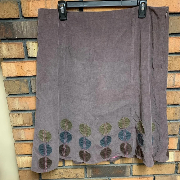 Boden Women’s Corduroy Circle Embroidered Purple Skirt - Picture 1 of 3